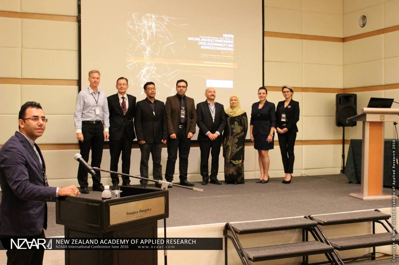 NZAAR 26 June 2016, Shangri-La Hotel, Putrajaya. Professor Amir Ghaffarianhoseini served as chair and keynote speaker. Original NZAAR archive.